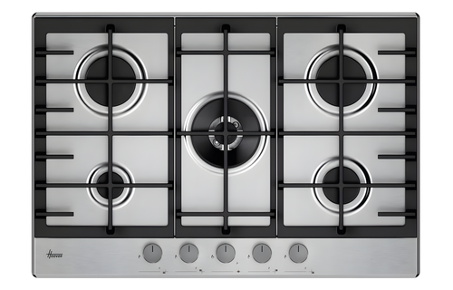 Hoover HGH75WC3X - Stainless Steel 75cm Gas Hob - 5 Burners - 4kW Wok Burner