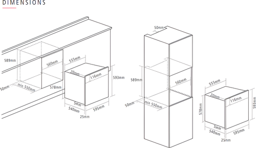 Caple C2105SS - Built in Electric Single Oven - Catalytic cleaning - A energy
