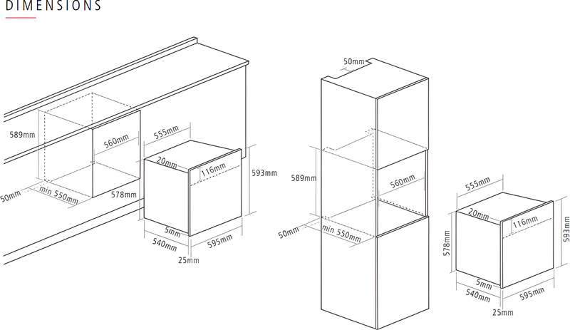 Caple C2105SS - Built in Electric Single Oven - Catalytic cleaning - A energy