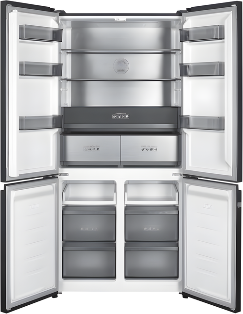 Teknix TMD19091SIBI - Dark Inox American Fridge Freezer - 503L Capacity - E Energy Rating