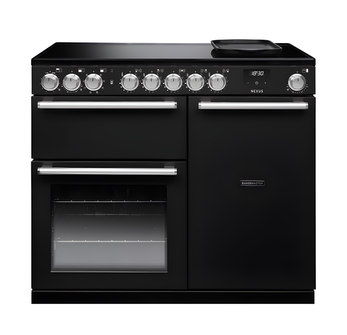 Rangemaster NEX100EIPCBL/CM1 - Charcoal Black 100cm Induction Range Cooker - 5 Zones - A Energy