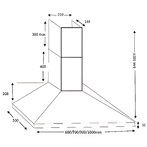 CDA ECH93SS - Stainless Steel Chimney Extractor - 90cm - C Energy Rated