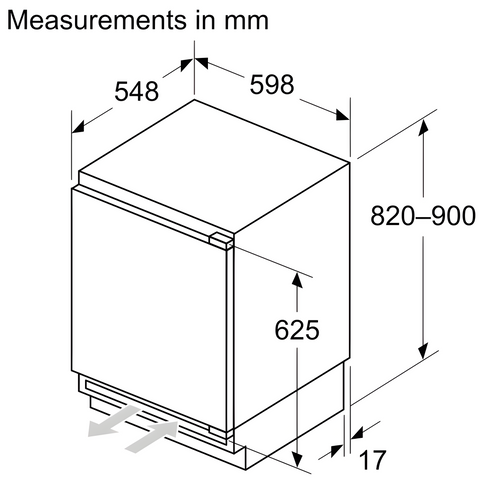 Neff KU1212FE0G - Undercounter Fridge - E energy