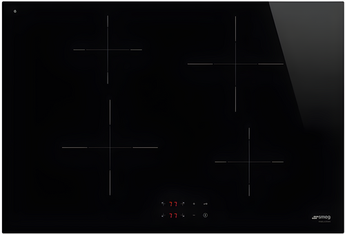 Smeg SI2741D - Black 80cm 4 Zone Induction Hob HARD WIRED - Touch Controls - 9 Power Levels