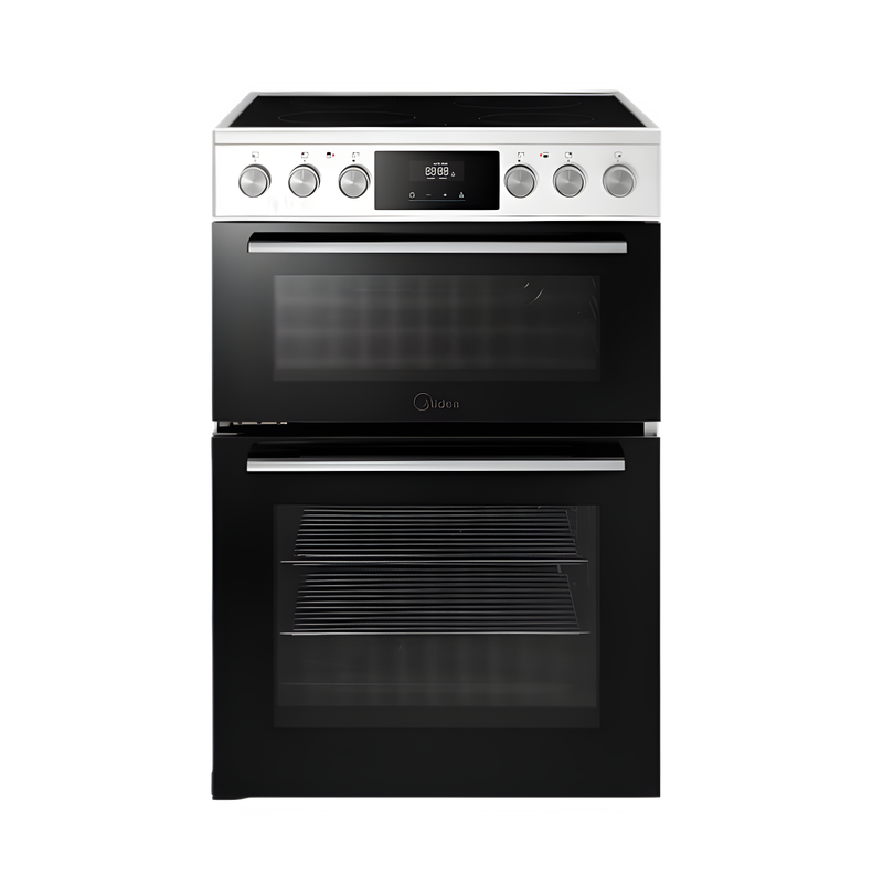 Midea MFO24EME4R118-WH - White 60cm Double Oven Freestanding Cooker - Ceramic Hob - A Energy