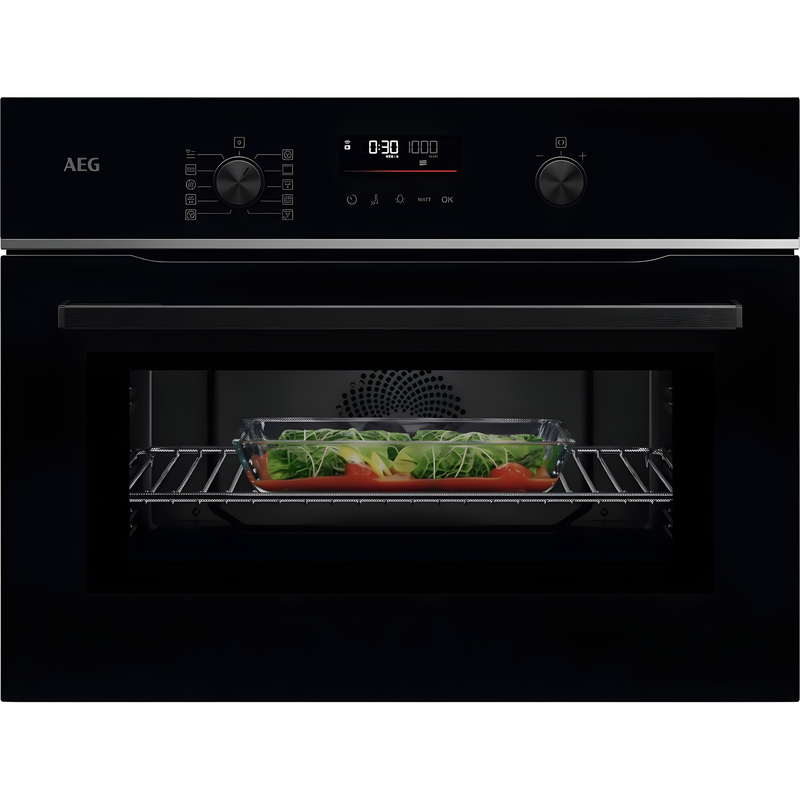 AEG TK6NK501B - Black Single Oven - 44L Compact Microwave Combination