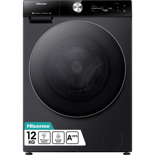 Hisense WF7S1247BB - Black 12KG Washing Machine - 1400 RPM - A energy