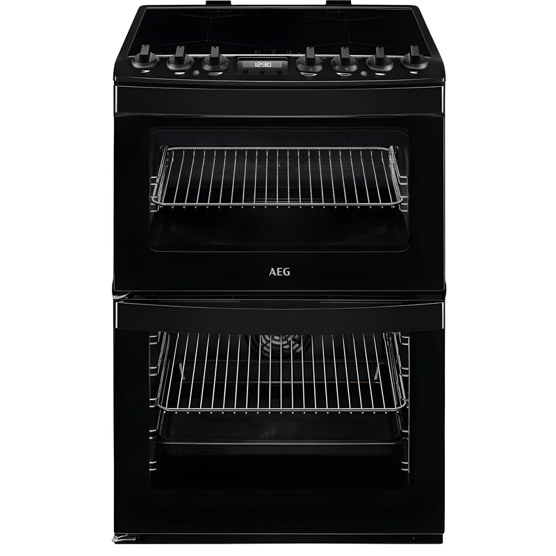 AEG CIB6743ACB - Black Induction Electric Cooker with Double Oven - 73/39 L - A Energy Rating