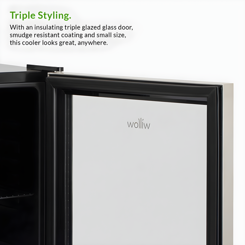 Willow WBC48SS - Stainless Steel 48L Table Top Fridge - Triple Glazed Door - E Energy Rating