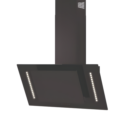 Cata UBARUNW7 - Black 70cm Glass Cooker Hood - 400m³/hr - B Energy