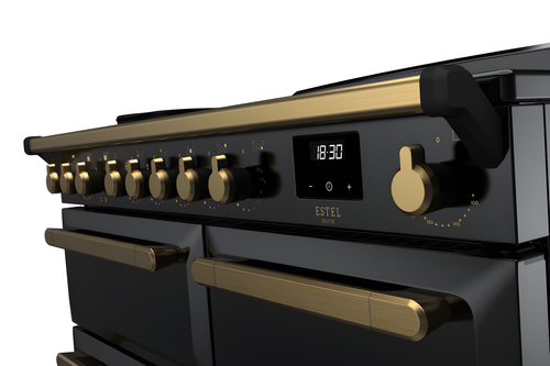 Rangemaster ESDL100EIPGBL/AB1 Estel Deluxe 100cm Induction Black/Antique Brass