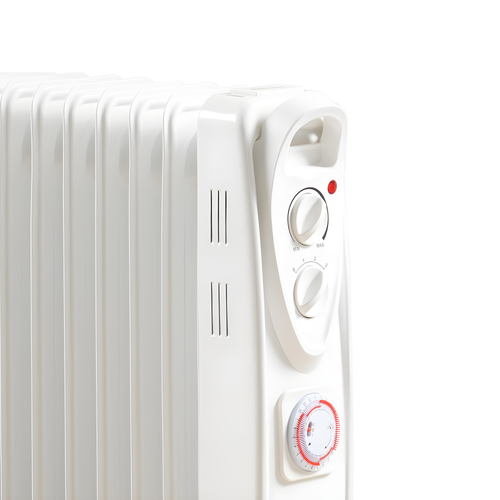 Daewoo HEA1895GE - White 2500W Oil Filled Radiator with Timer