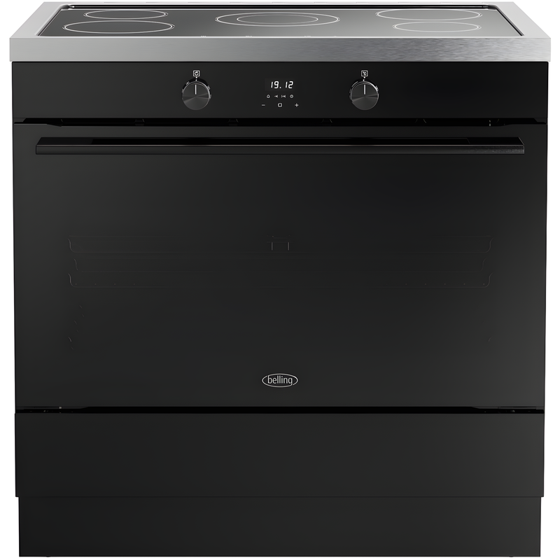 Belling RCA VISION SGL 90Ei BLK 444412041 - Black 90cm Induction Range Cooker - 133L Single Oven - A Energy