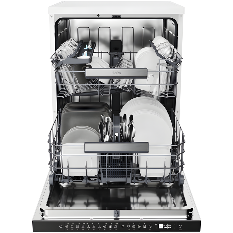 Haier XF 5C7M0W-80 - White Dishwasher - 15 Place Settings - C Energy Rated