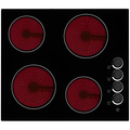 Cata UBCH60KCR - Black Ceramic Hob - 4 Zones - Side Controls