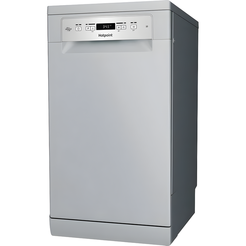 Hotpoint HP3FC10BS7A0SUK - Silver Freestanding Slimline Dishwasher - 10 Place Settings - C Energy