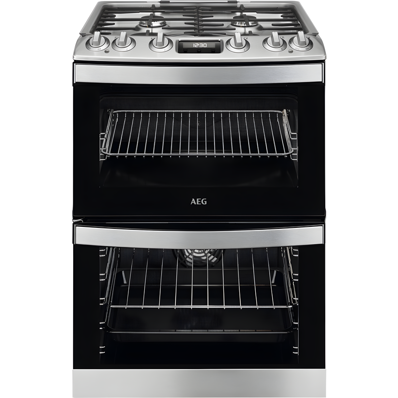 AEG CKB6541ACM - Stainless Steel Dual Fuel Cooker - 4 Cooking Zones - Double Oven - A Energy Rating