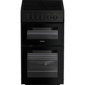 Hotpoint HTE5VCB - Black 50cm Electric Cooker - Ceramic Hob - A Energy