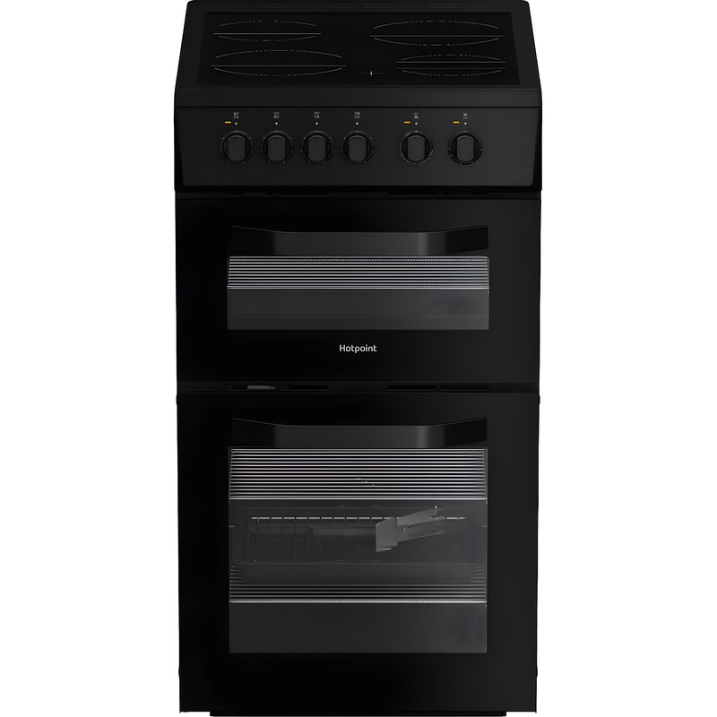 Hotpoint HTE5VCB - Black 50cm Electric Cooker - Ceramic Hob - A Energy