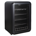 Teknix UC255LRGB - Black Under Counter Glass Door Fridge - 115L Capacity - F Energy