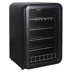 Teknix UC255LRGB - Black Under Counter Glass Door Fridge - 115L Capacity - F Energy