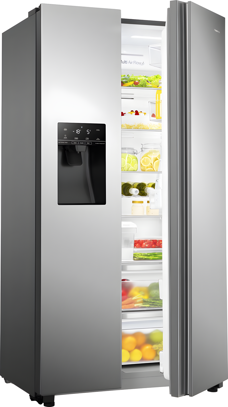 Hisense RS694N4TZE - Grey American Fridge Freezer - 562L - E Rating