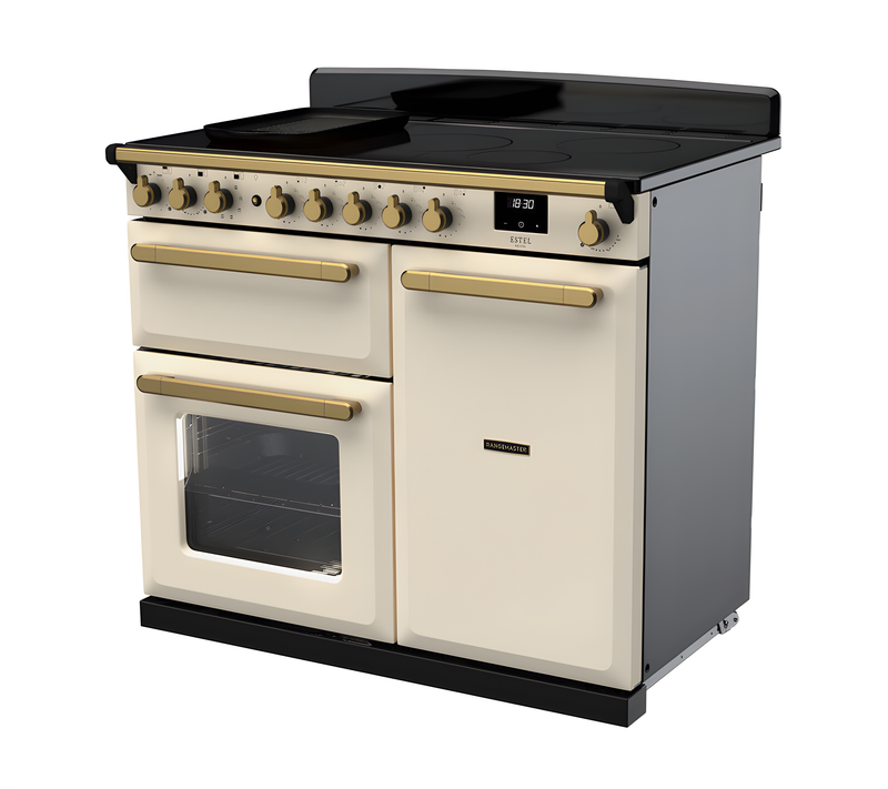 Rangemaster ESDL100EIPPCR/AB1 Estel Deluxe 100cm Induction Pale Cream/Antique Brass