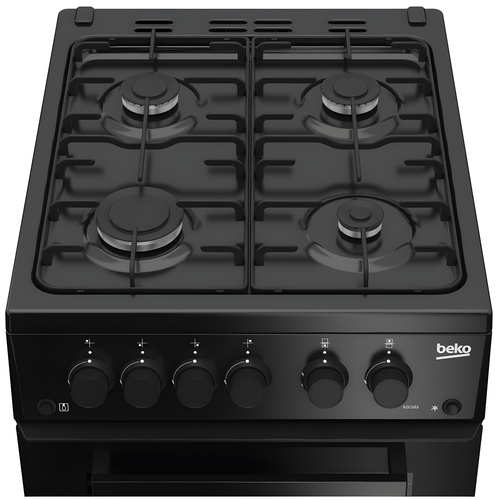 Beko KDG583K - Black 50cm Double Cavity Gas Cooker - 4 Burner Gas Hob - A+ Energy