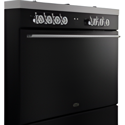 Belling RCA VISION SGL 90DF BSS 444412040 - Black 90cm Dual Fuel Range Cooker - 133L Single Cavity - A Energy
