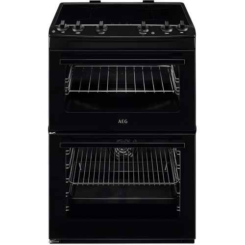 AEG CIX6500ABB - Black Double Oven Induction Electric Cooker - 77/39L Oven Capacity - A Energy Rating