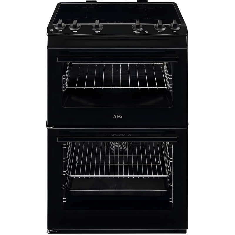 AEG CIX6500ABB - Black Double Oven Induction Electric Cooker - 77/39L Oven Capacity - A Energy Rating