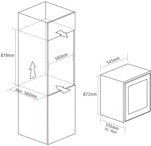 Caple WC6530 - Built-in 45 Bottle Dual Zone Wine Cooler - G Rated