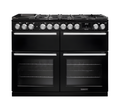 Rangemaster Nexus 110 - Gloss Black Dual Fuel Range Cooker - 7 Zones - A Energy