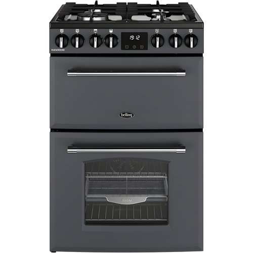 Belling MRA FARMHOUSE 60 - Grey Dual Fuel Cooker - 33/70L Ovens - AirFry - A Energy