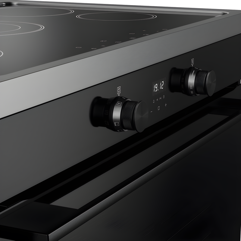 Belling RCA VISION SGL 90Ei BLK 444412041 - Black 90cm Induction Range Cooker - 133L Single Oven - A Energy