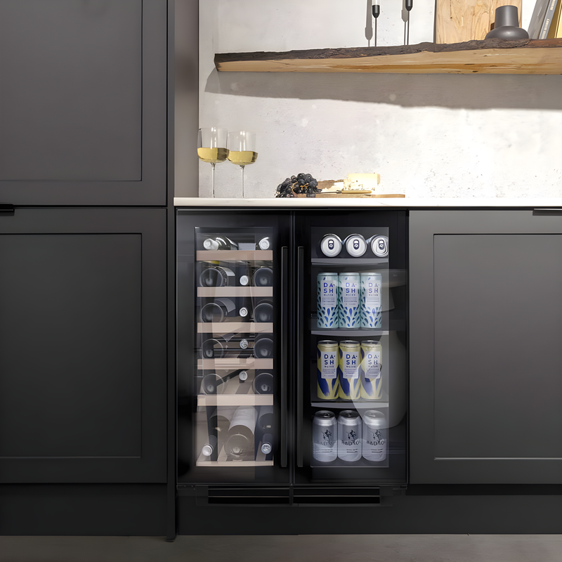 Caple Wi6235BG - Black Wine Cooler - 38 Bottle Dual Zone