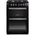 Rangemaster PROPL60DFFBL/C - Black/Chrome Dual Fuel Cooker - Double Oven - A Rated