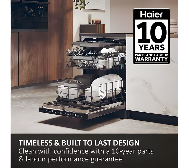 Haier XF4A4M4PA - Graphite Freestanding Dishwasher - 14 Place Settings - A Energy