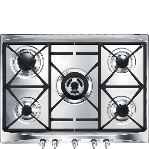Smeg SR275XGH2 - Silver Gas Hob - 5 Burners with Wok Burner