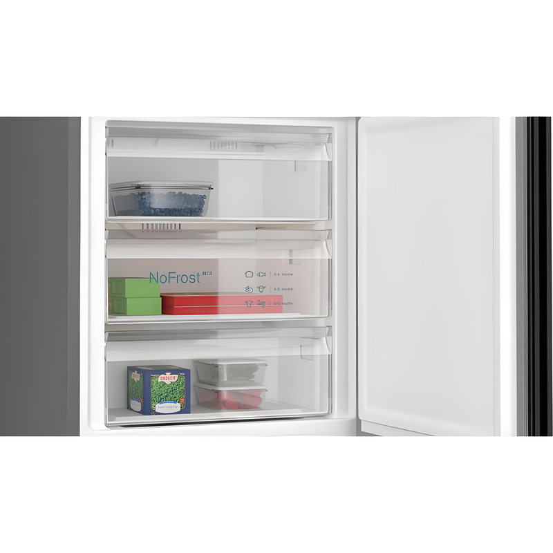 Siemens KG49NXXCF - Black Stainless Steel 70/30 Fridge Freezer - No Frost - 440L Capacity - C Energy Rating