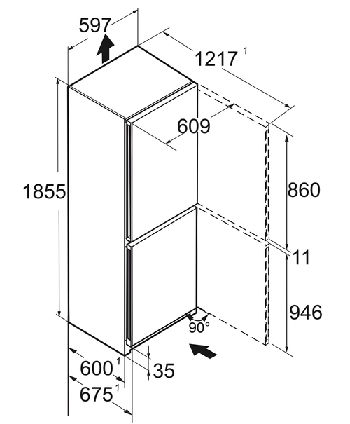 Liebherr CND5204 - White Freestanding Frost Free Fridge Freezer - D energy