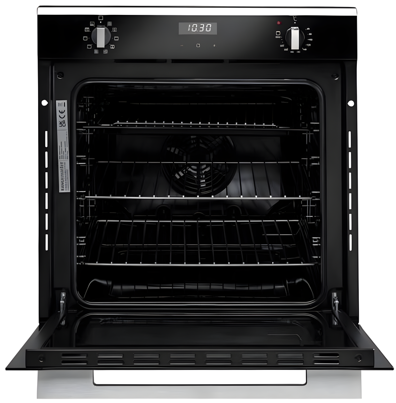 Rangemaster RMB6010BL/SS - Black Glass/Stainless Steel Single Oven - 69L - A Rated