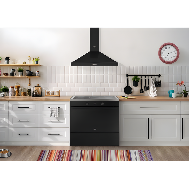 Belling RCA VISION SGL 90Ei BLK 444412041 - Black 90cm Induction Range Cooker - 133L Single Oven - A Energy