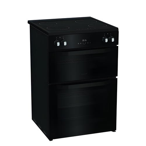 Hotpoint HDME6VDC2AB - Black 60cm Double Oven Electric Cooker - Ceramic Hob - A Energy