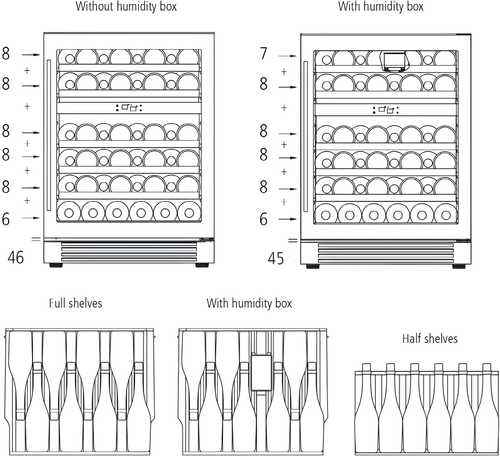 Caple WI6135 - Stainless Steel Built-In Wine Cooler - 46 Bottles Dual Zone