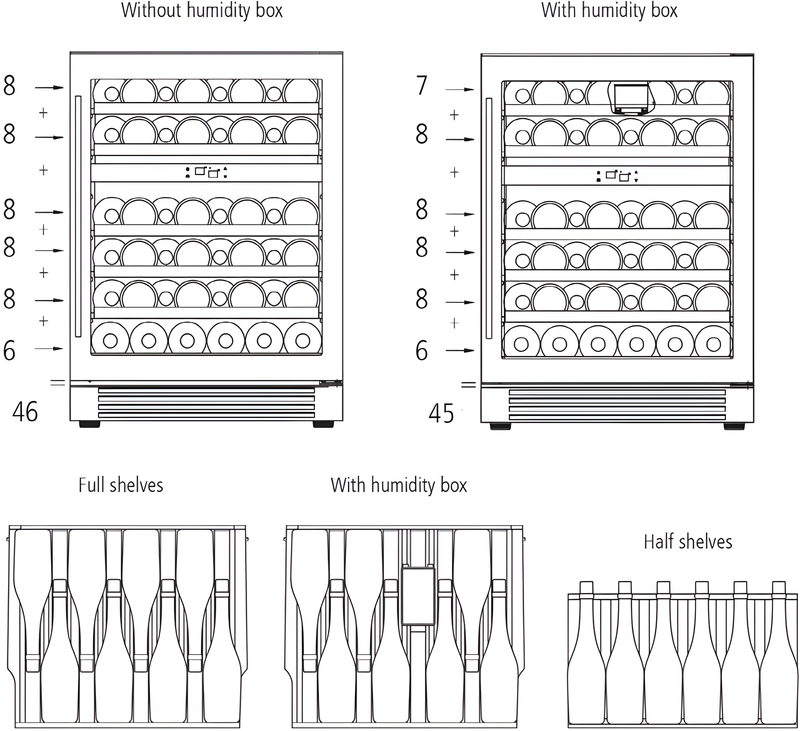 Caple WI6135 - Stainless Steel Built-In Wine Cooler - 46 Bottles Dual Zone