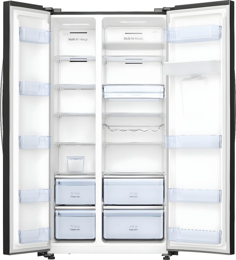 Hisense RS741N4WBE - Black American Fridge Freezer - 578L - E Energy Rating