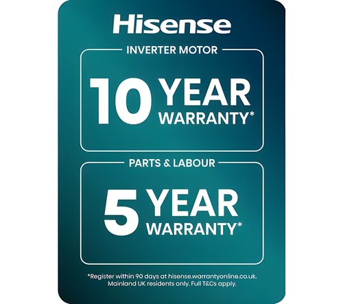 HISENSE WF5S1245BW - White 12KG Washing Machine - 1400 RPM - A energy