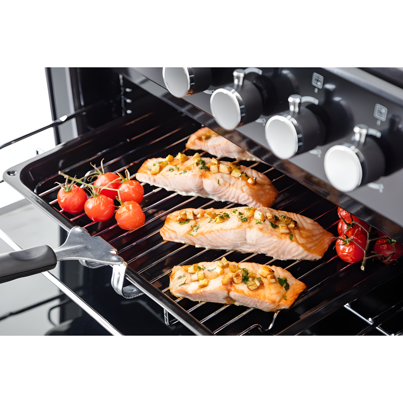 Rangemaster CLA60ECBL/C - Black Ceramic Electric Cooker - 69/39L Capacity - A Energy Rating