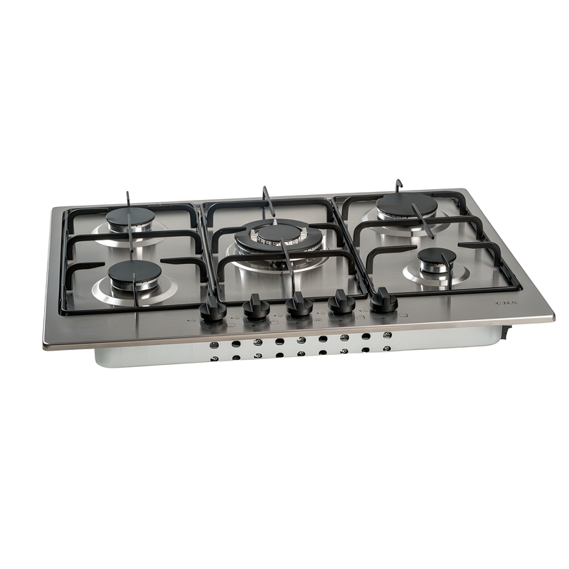 CDA SCG070SS - Stainless Steel 70cm Gas Hob - 5 Burners with Triple Wok Burner